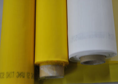 織物印刷120T - 34の白い/黄色色のための100%の単繊維ポリエステル網