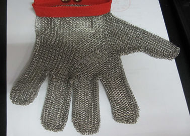 中国 Mのサイズののチェーン・メールの手袋の反摩耗のための赤いステンレス鋼の手袋切断 サプライヤー